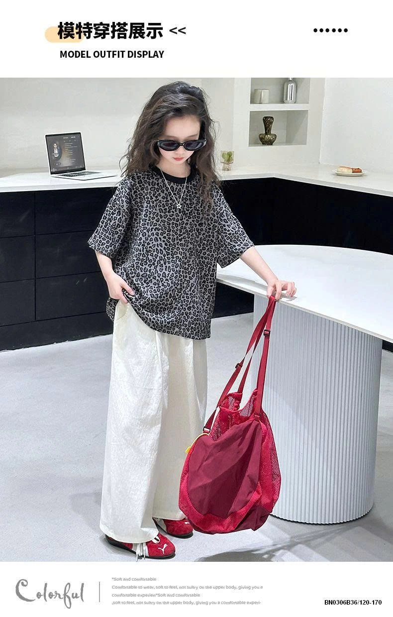 SÉT ÁO THUN DA BÁO MIX QUẦN SUÔNG TRẮNG