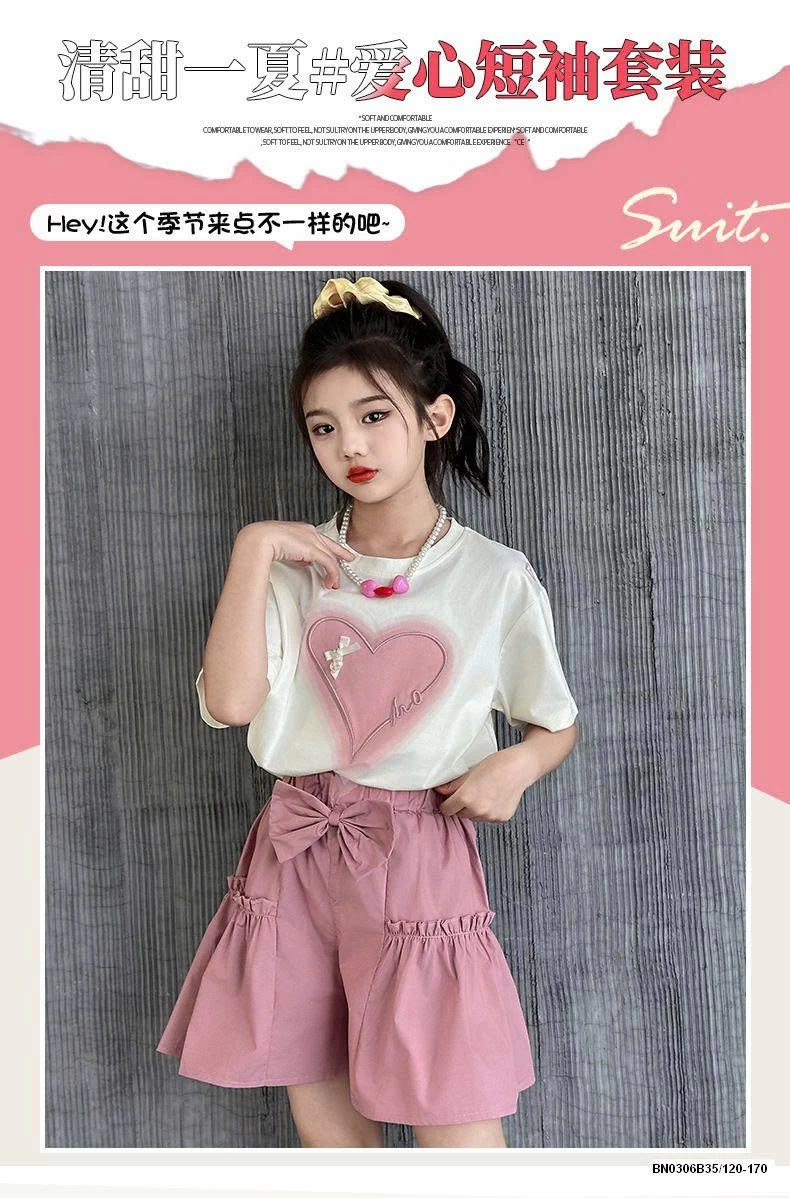 SÉT ÁO THUN TRÁI TIM MIX CV NƠ