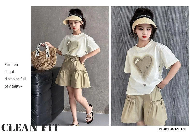 SÉT ÁO THUN TRÁI TIM MIX CV NƠ