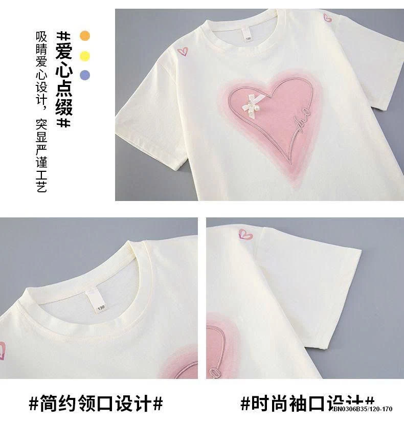 SÉT ÁO THUN TRÁI TIM MIX CV NƠ