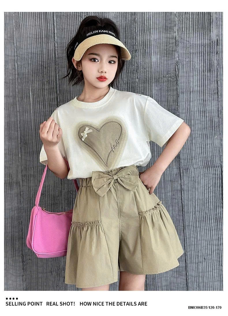 SÉT ÁO THUN TRÁI TIM MIX CV NƠ