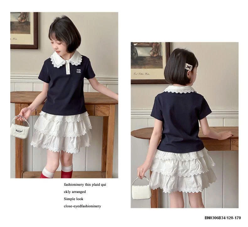 SÉT ÁO THUN MIN MIX CHÂN VÁY XỎE