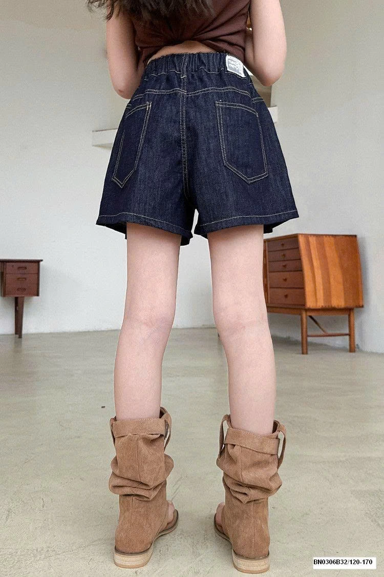 QUẦN SHORT JEAN DÁNG VÁY XẾP LY