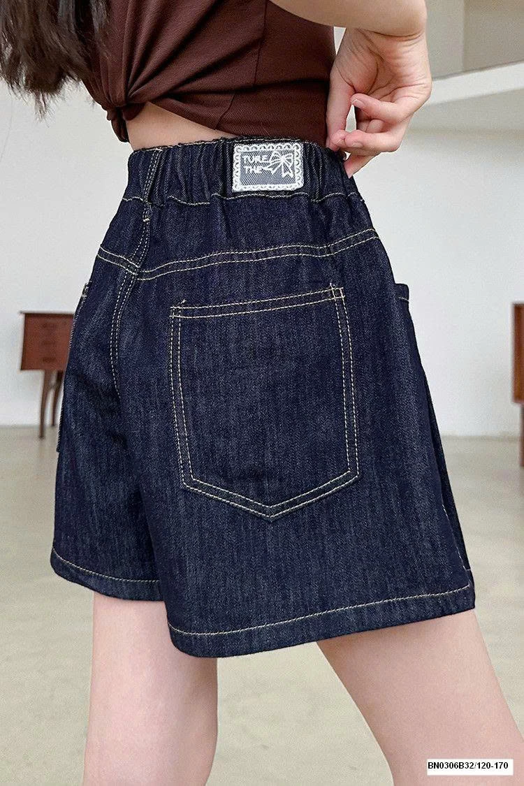 QUẦN SHORT JEAN DÁNG VÁY XẾP LY