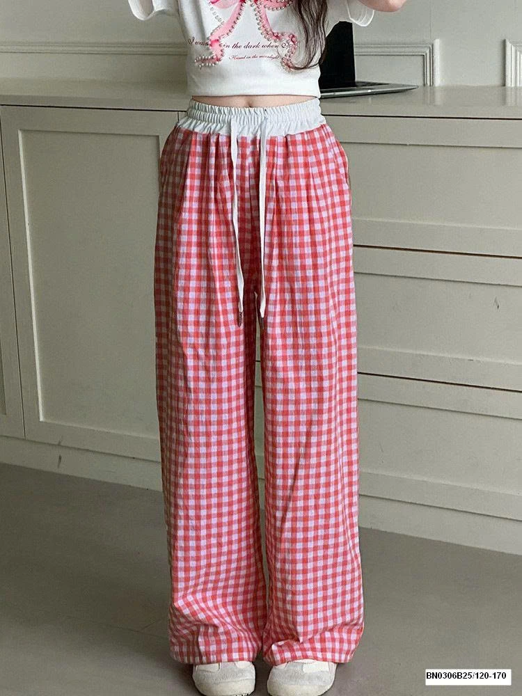 QUẦN SUÔNG CARO NHỎ CẠP CHUN