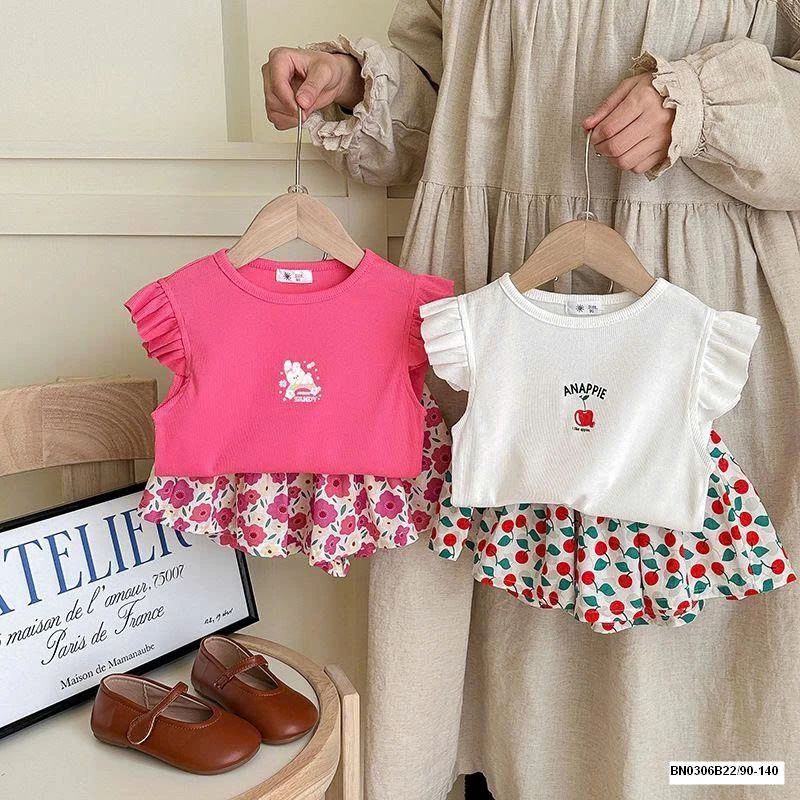 SÉT ÁO CÁNH TIÊN MIX QUẦN VÁY HOA