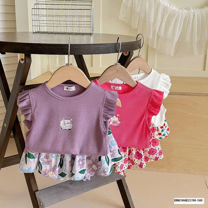 SÉT ÁO CÁNH TIÊN MIX QUẦN VÁY HOA