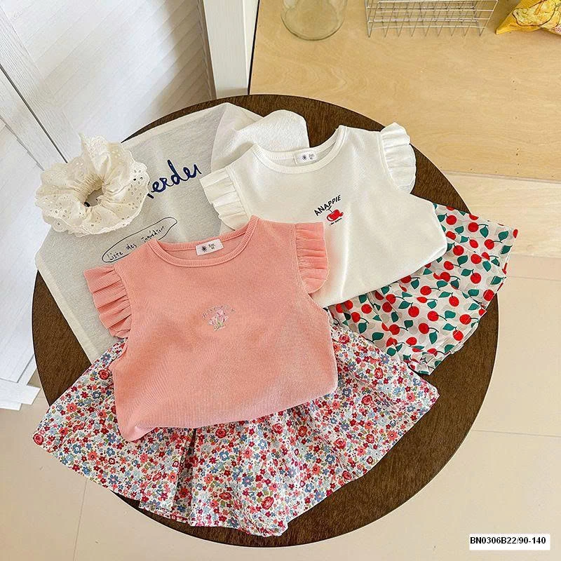 SÉT ÁO CÁNH TIÊN MIX QUẦN VÁY HOA