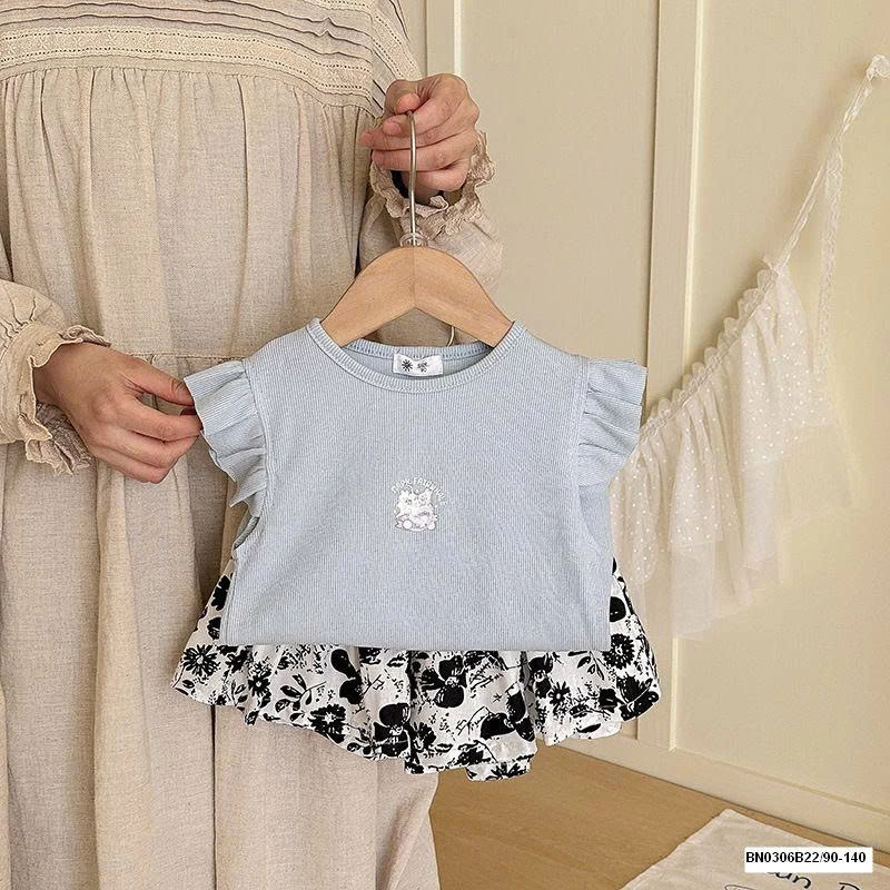 SÉT ÁO CÁNH TIÊN MIX QUẦN VÁY HOA