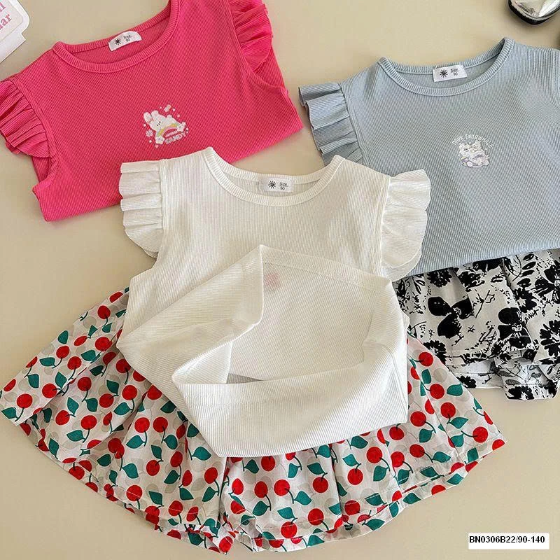 SÉT ÁO CÁNH TIÊN MIX QUẦN VÁY HOA