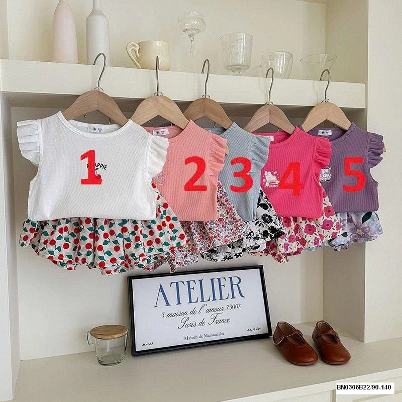 SÉT ÁO CÁNH TIÊN MIX QUẦN VÁY HOA