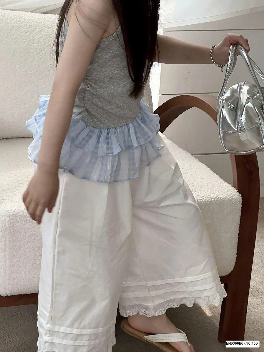 SÉT ÁO 2 DÂY VIỀN BÉO MIX QUẦN SUÔNG TRẮNG