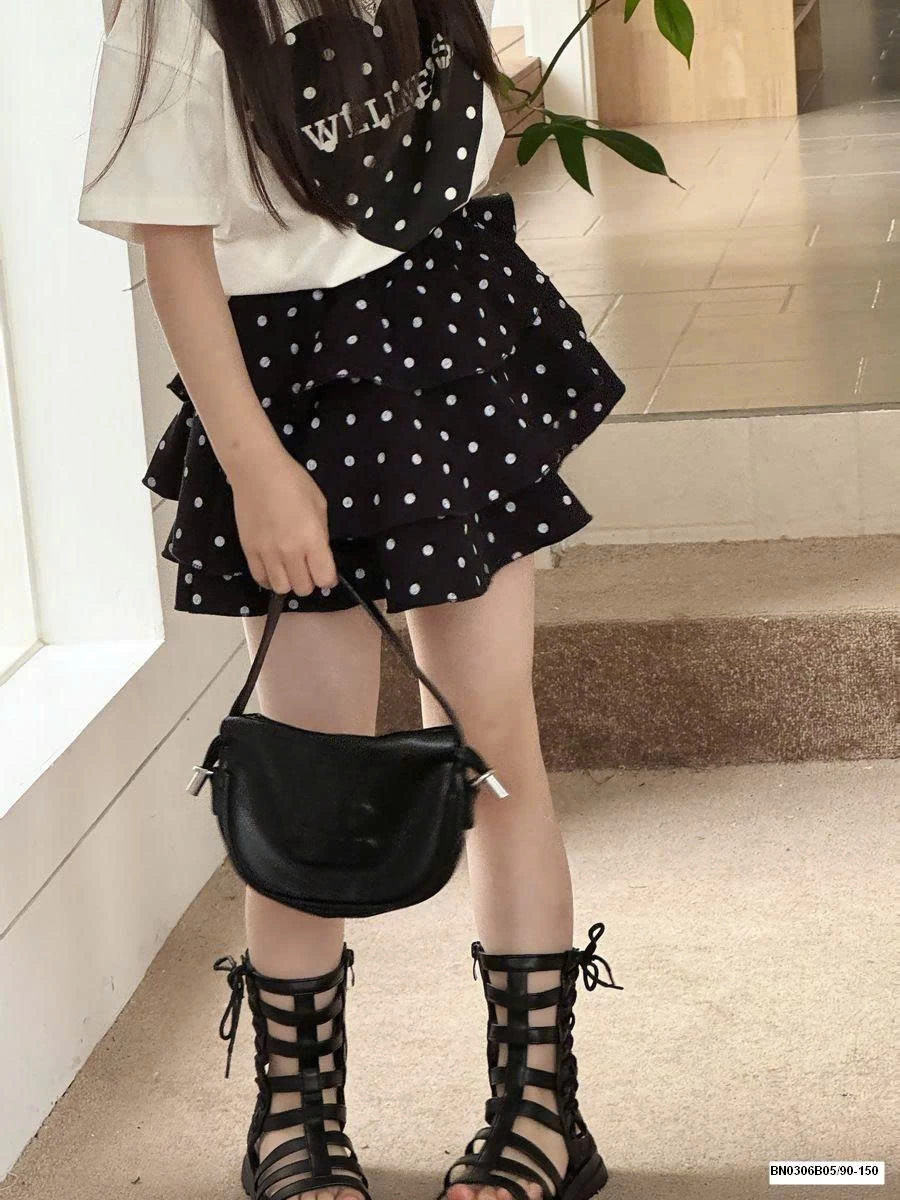 SÉT ÁO THUN TRÁI TIM MIX CV CHẤM BI