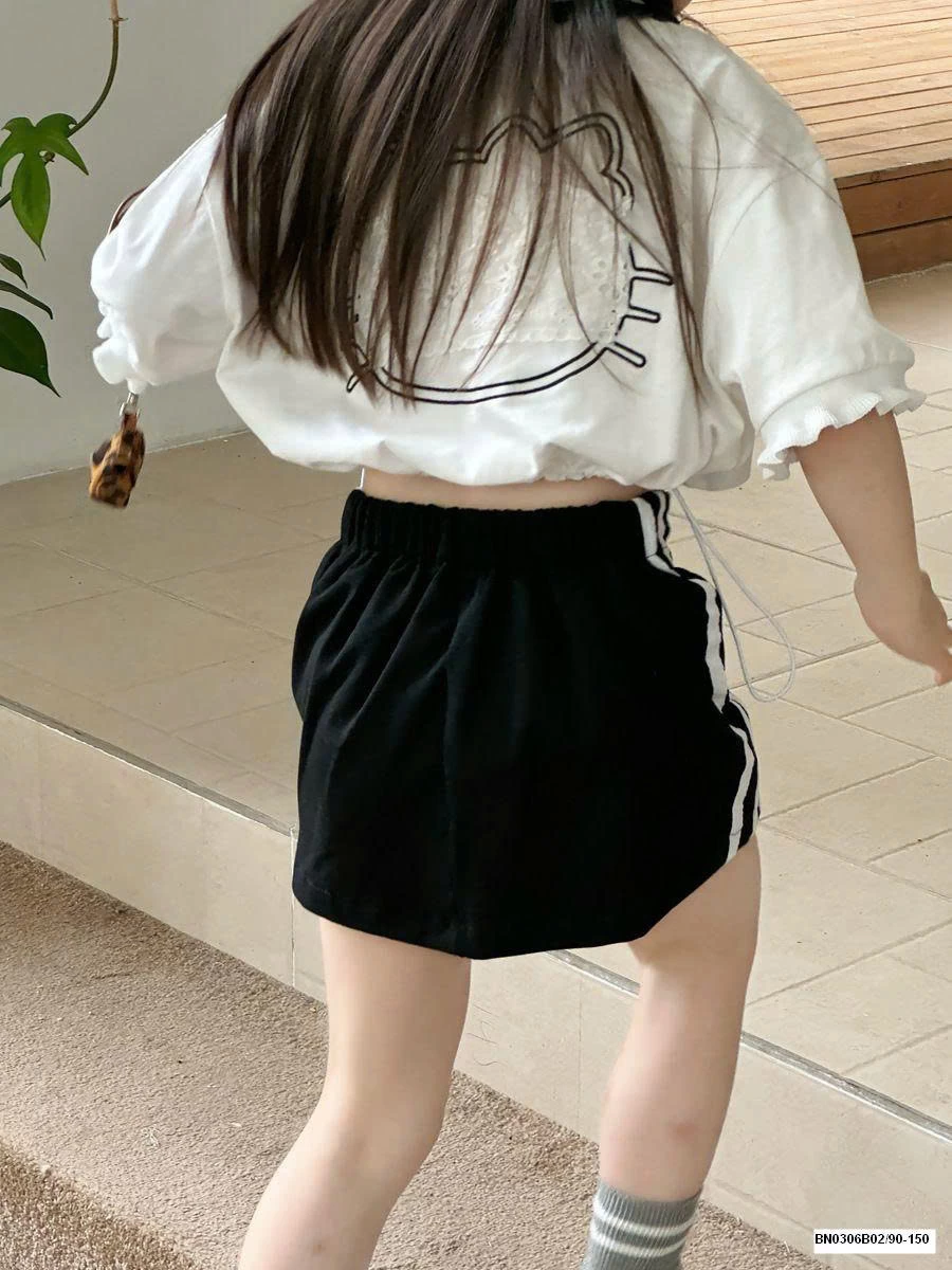 CROPTOP KITTY TAY LỠ CỔ POLO