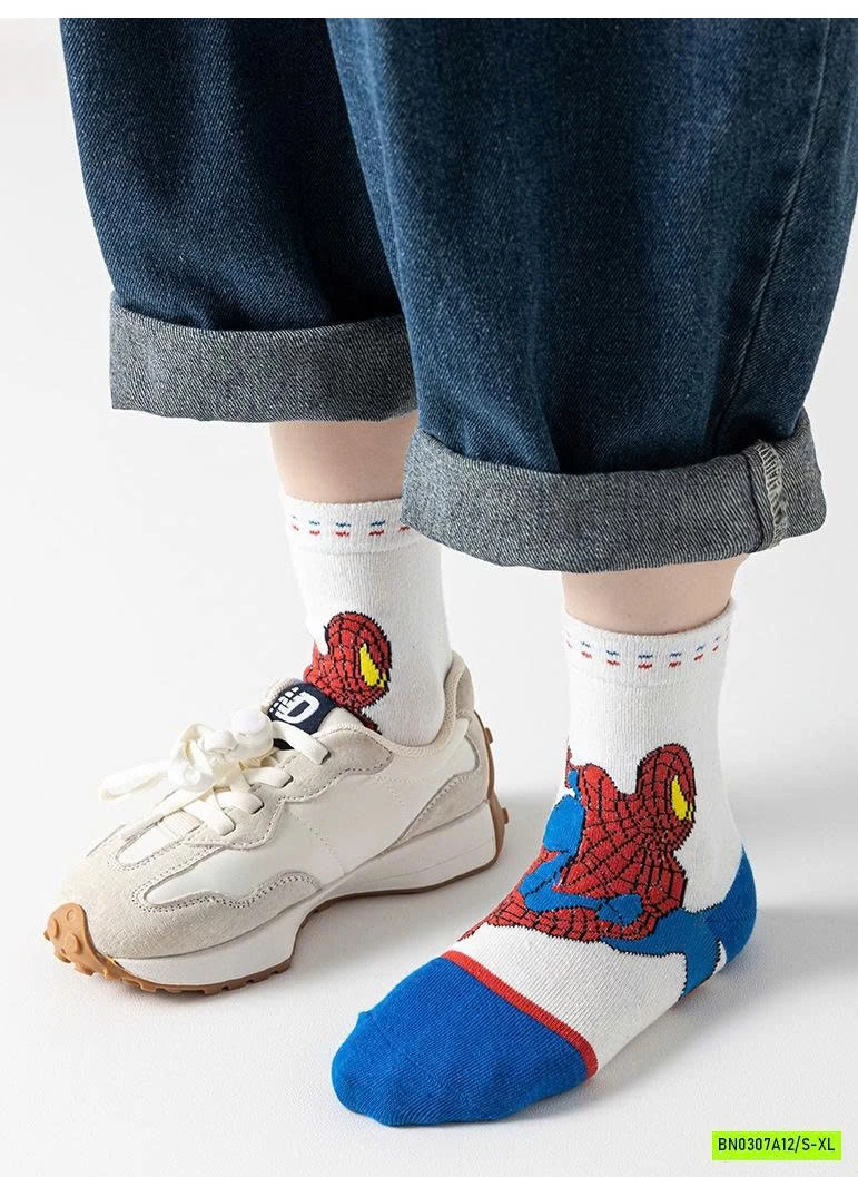 SÉT 5Đ TẤT SPIDERMAN CAO CỔ