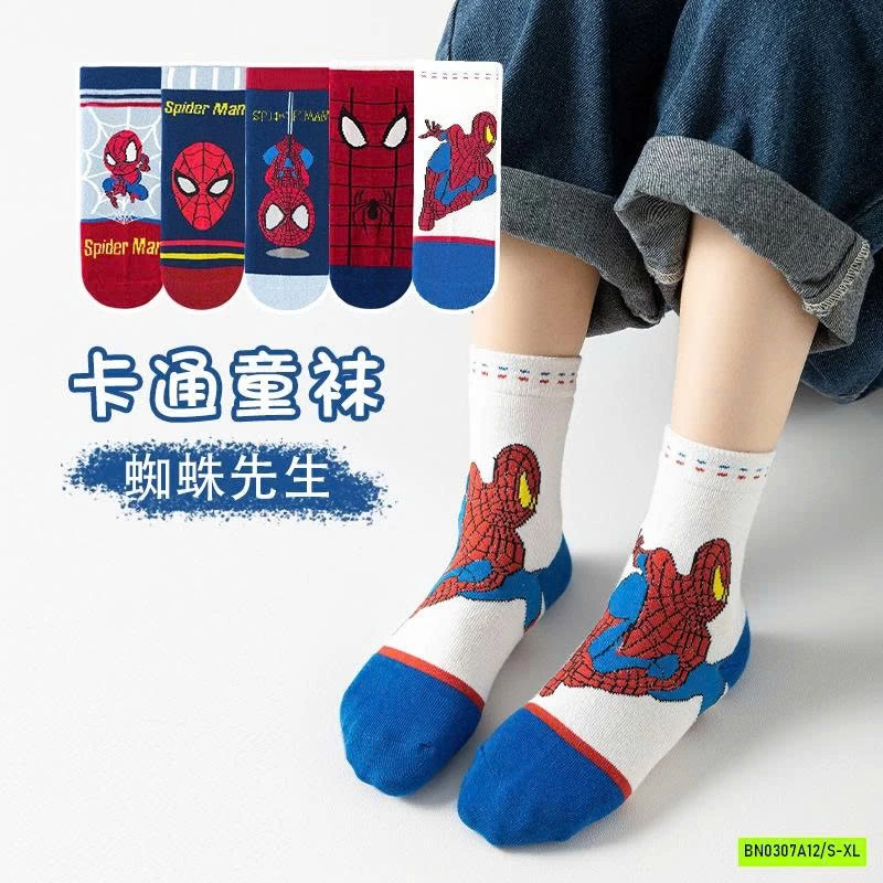 SÉT 5Đ TẤT SPIDERMAN CAO CỔ