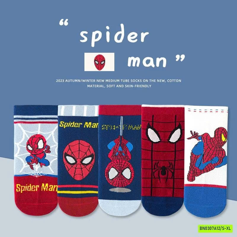 SÉT 5Đ TẤT SPIDERMAN CAO CỔ