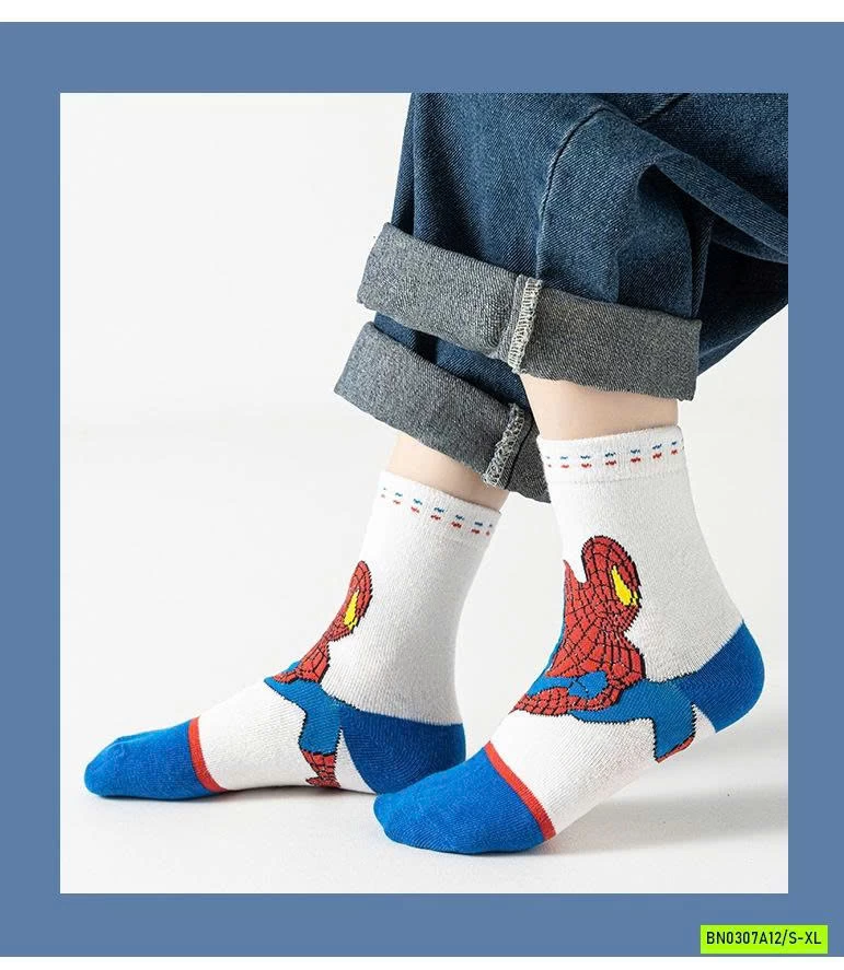 SÉT 5Đ TẤT SPIDERMAN CAO CỔ