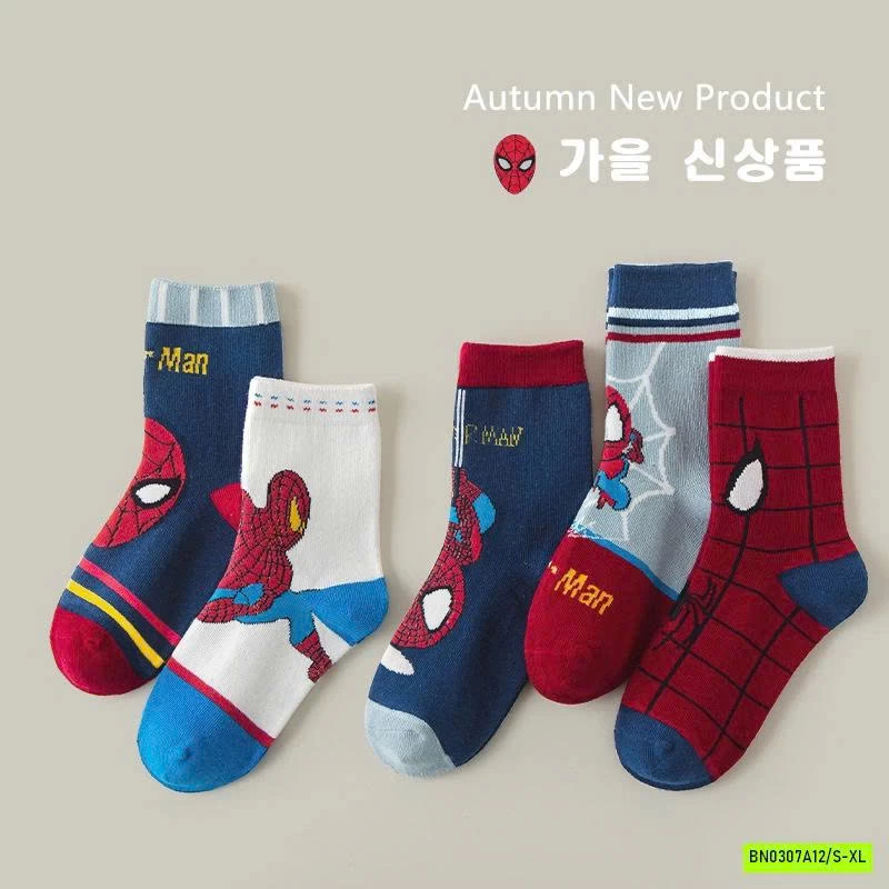 SÉT 5Đ TẤT SPIDERMAN CAO CỔ