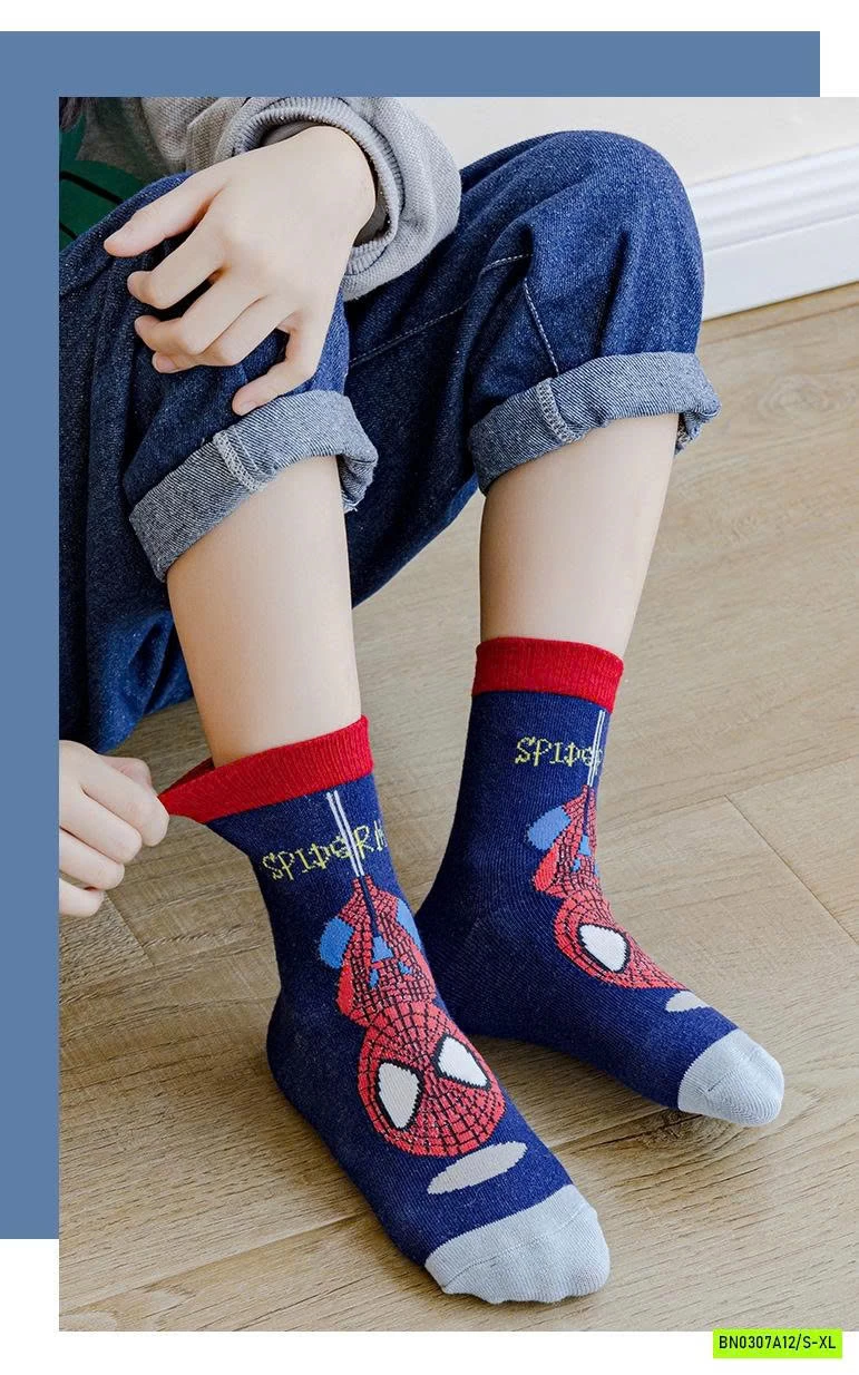 SÉT 5Đ TẤT SPIDERMAN CAO CỔ