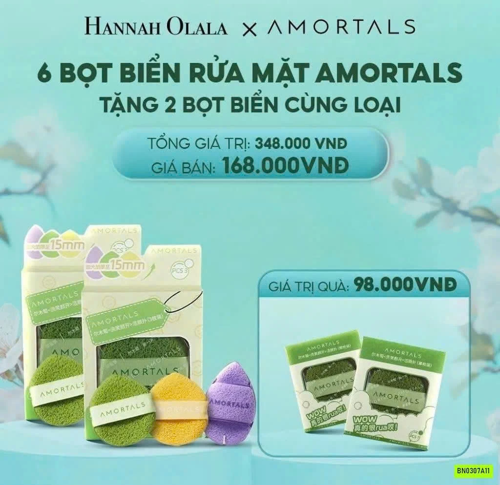 SÉT 3 BÔNG MÚT RỬA MẶT AMORTALS
