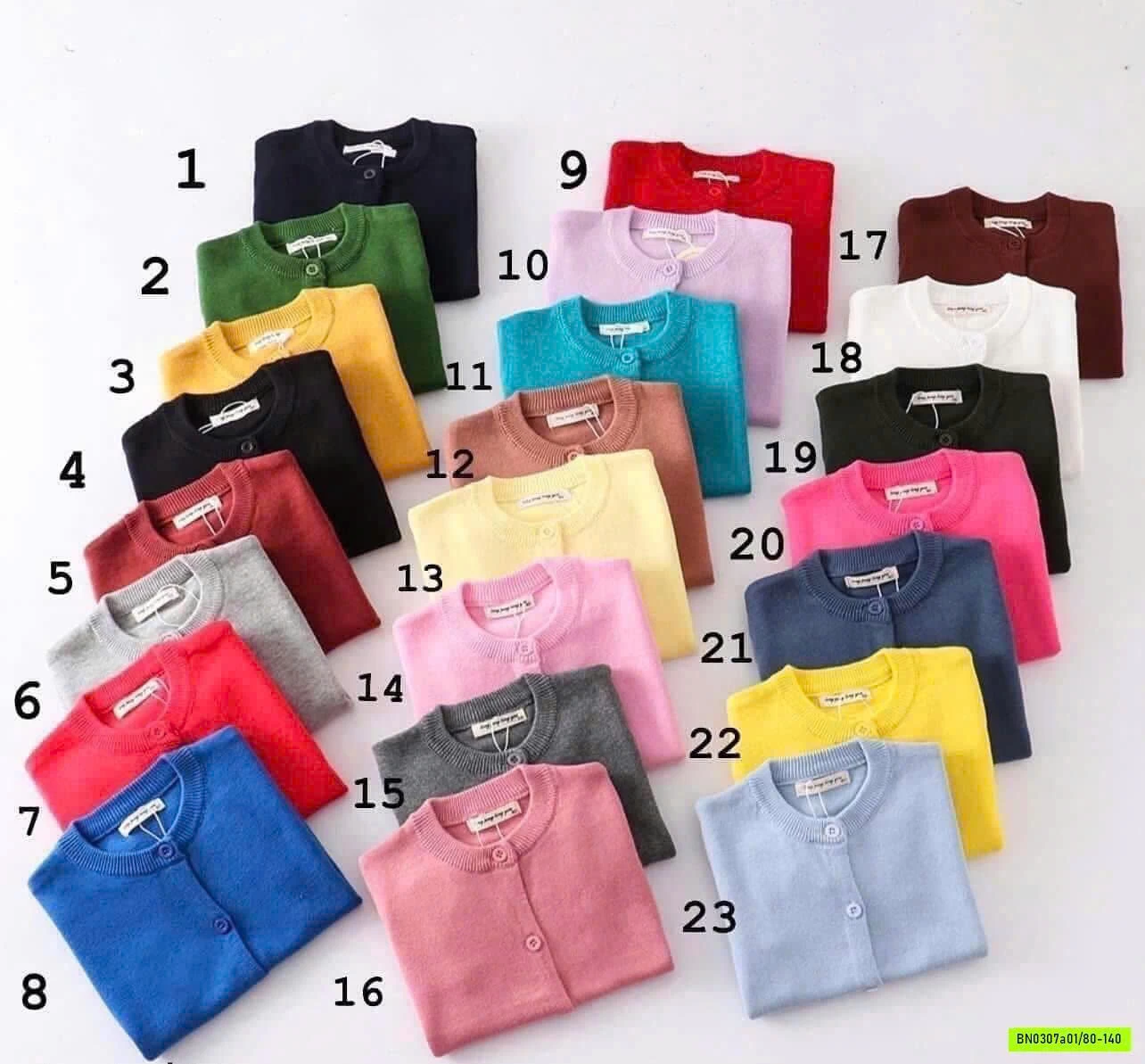 CARDIGAN TRƠN MÀU QUỐC DÂN
