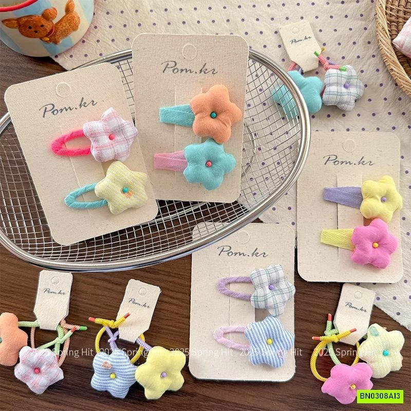 SÉT KẸP+CHUN BUỘC TÓC HOA