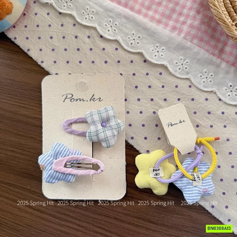 SÉT KẸP+CHUN BUỘC TÓC HOA