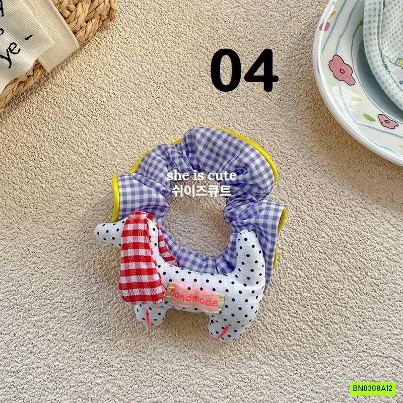 DÂY BUỘC TÓC CARO GẮN BÚP BÊ