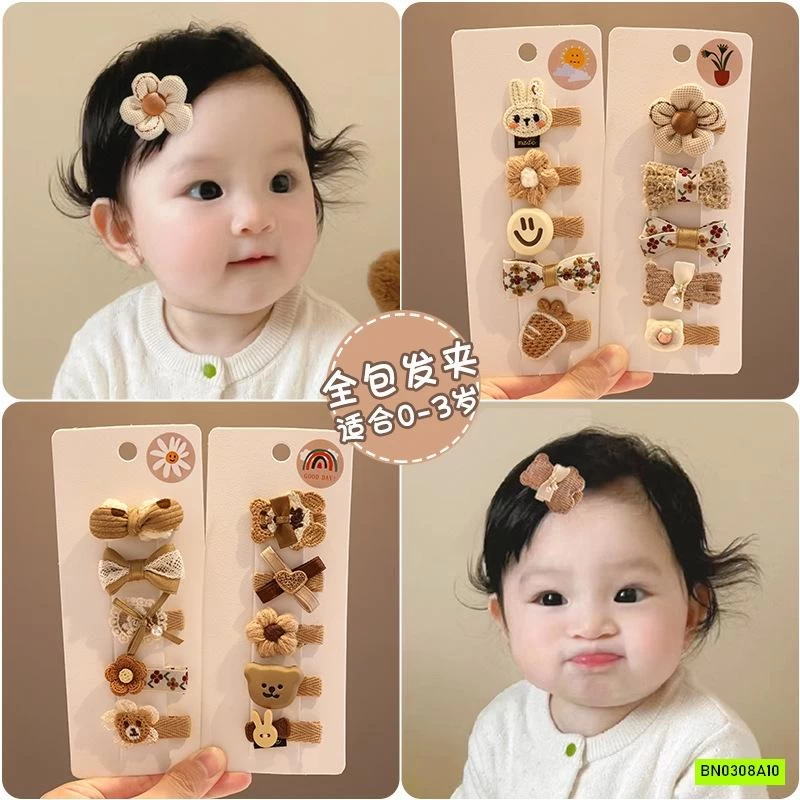 SÉT 15 KẸP TÓC GẤU TONE NÂU