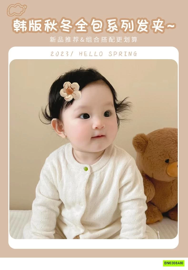 SÉT 15 KẸP TÓC GẤU TONE NÂU