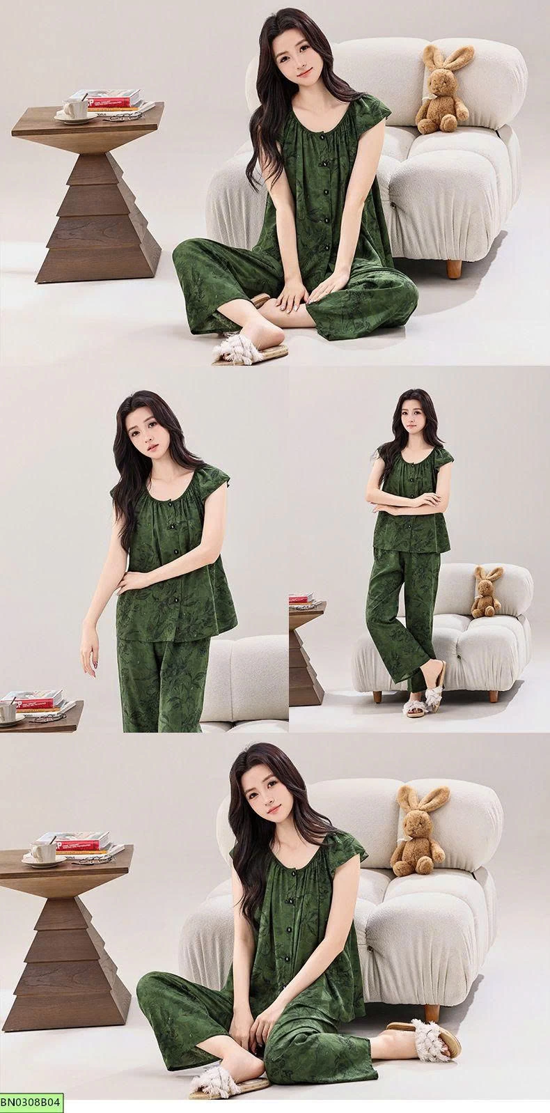 BỘ PIJAMA HOA NỮ