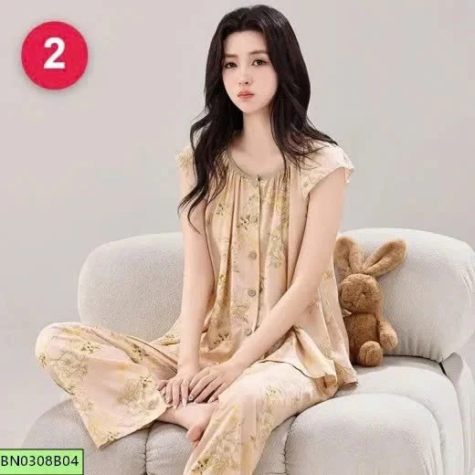 BỘ PIJAMA HOA NỮ