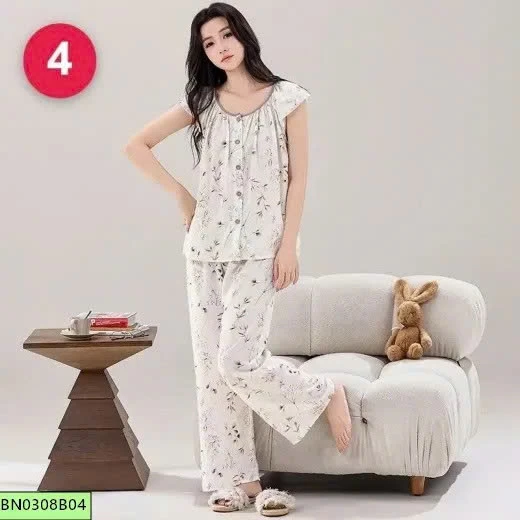 BỘ PIJAMA HOA NỮ