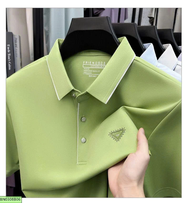 ÁO POLO TRƠN MÀU LOGO NGỰC