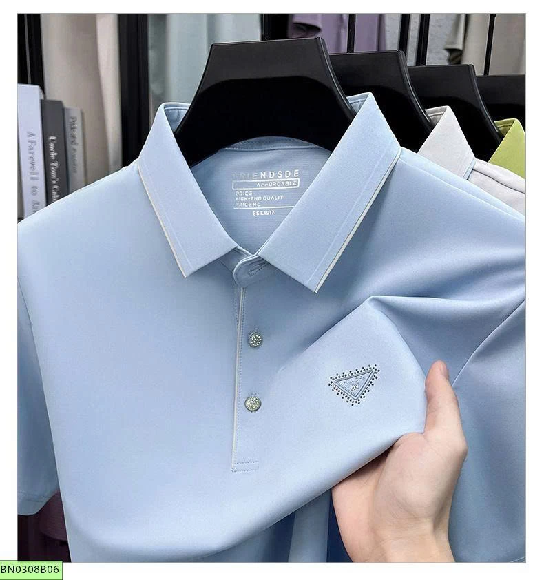ÁO POLO TRƠN MÀU LOGO NGỰC