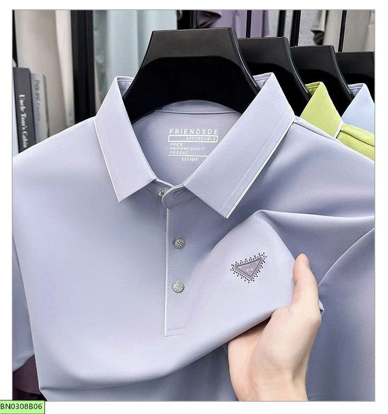 ÁO POLO TRƠN MÀU LOGO NGỰC