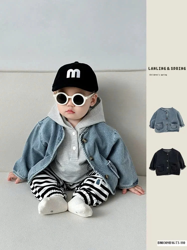 ÁO KHOÁC JEAN HÀN QUỐC MIX THUN CÓ MŨ