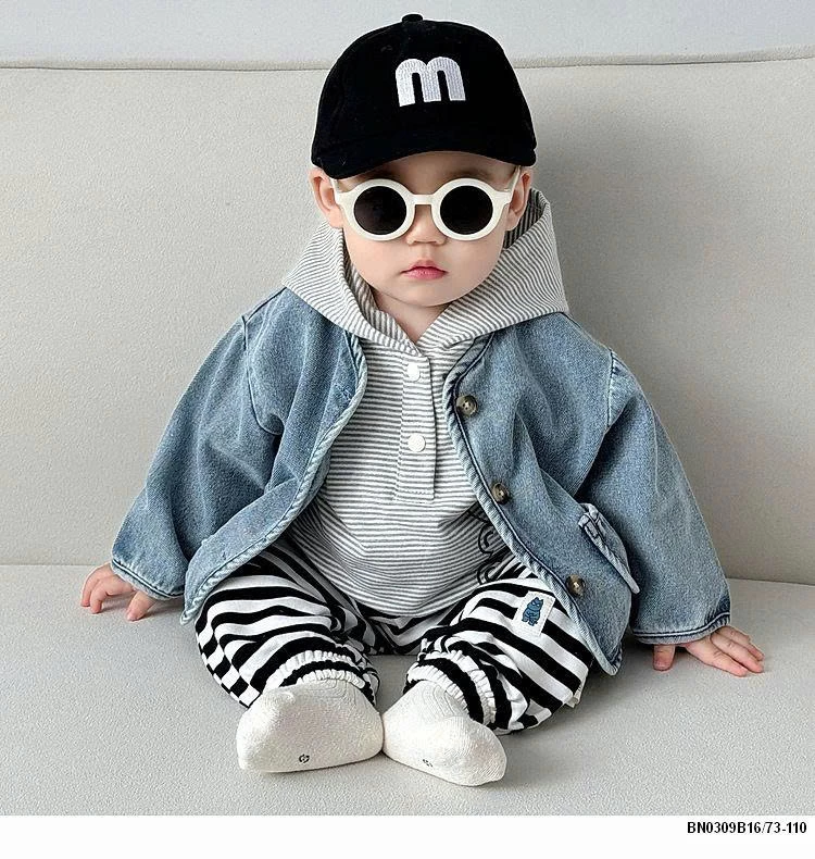 ÁO KHOÁC JEAN HÀN QUỐC MIX THUN CÓ MŨ