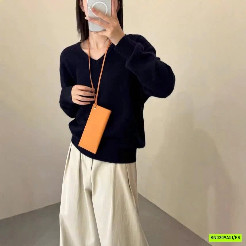 ÁO LEN DỆT KIM CỔ TIM CHO NỮ