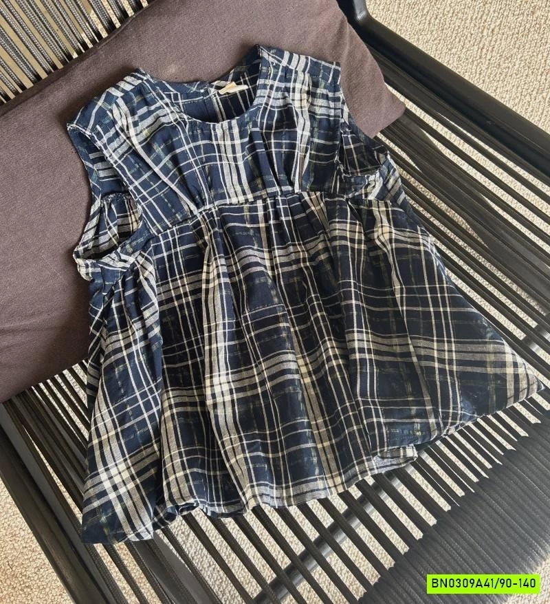 SƠ MI CARO MIX QUẦN SUÔNG TRẮNG