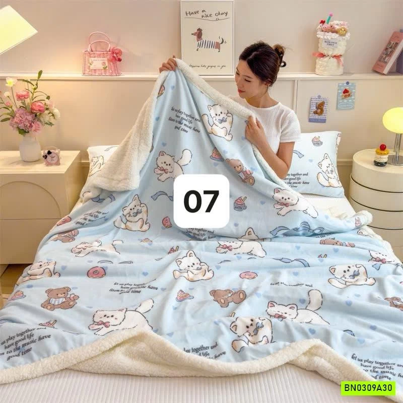 CHĂN BĂNG LÔNG LÔNG CỪU SIÊU MỀM ẤM