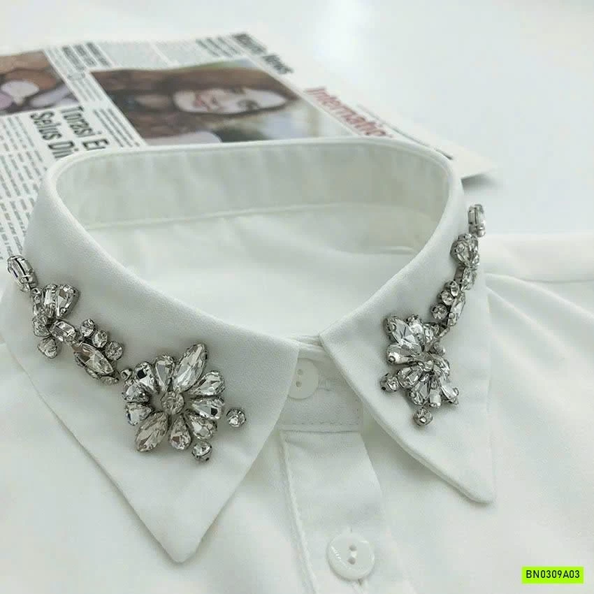 CỔ ÁO SƠ MI ĐÍNH ĐÁ