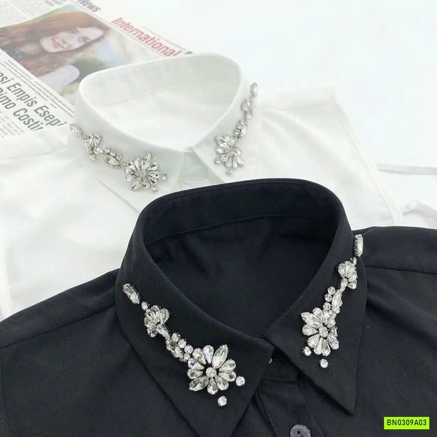 CỔ ÁO SƠ MI ĐÍNH ĐÁ