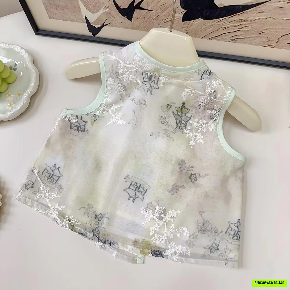 VÁY SƯỜN XÁM XANH 2 CHI TIẾT