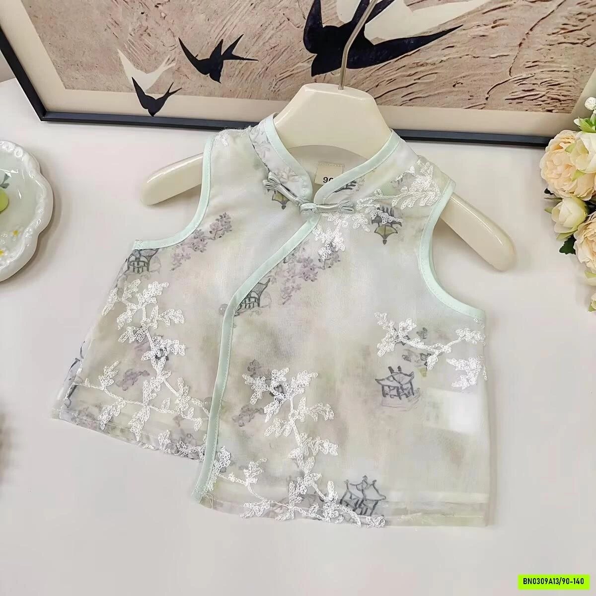 VÁY SƯỜN XÁM XANH 2 CHI TIẾT