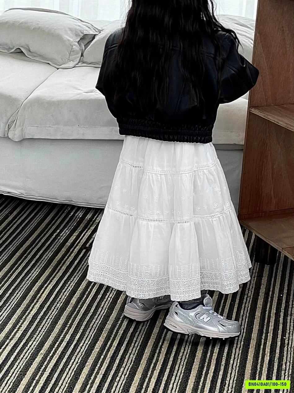 CHÂN VÁY TRẮNG DÁNG DÀI YUKIDS