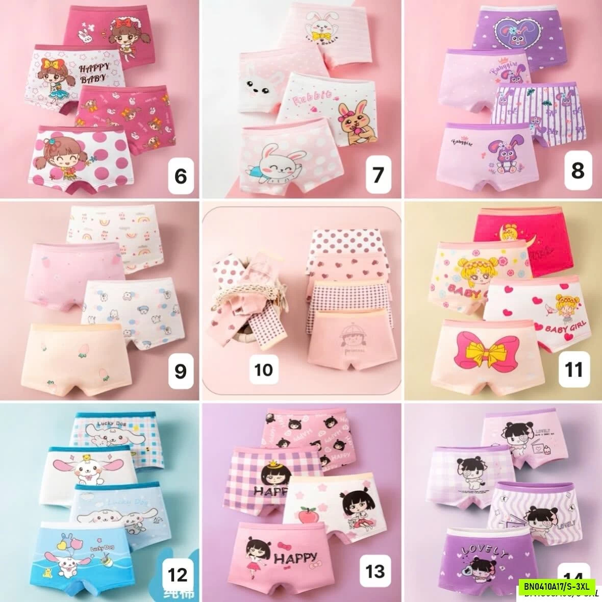 SET 4 CHIP ĐÙI BÉ GÁI BẢNG MÀU MỚI