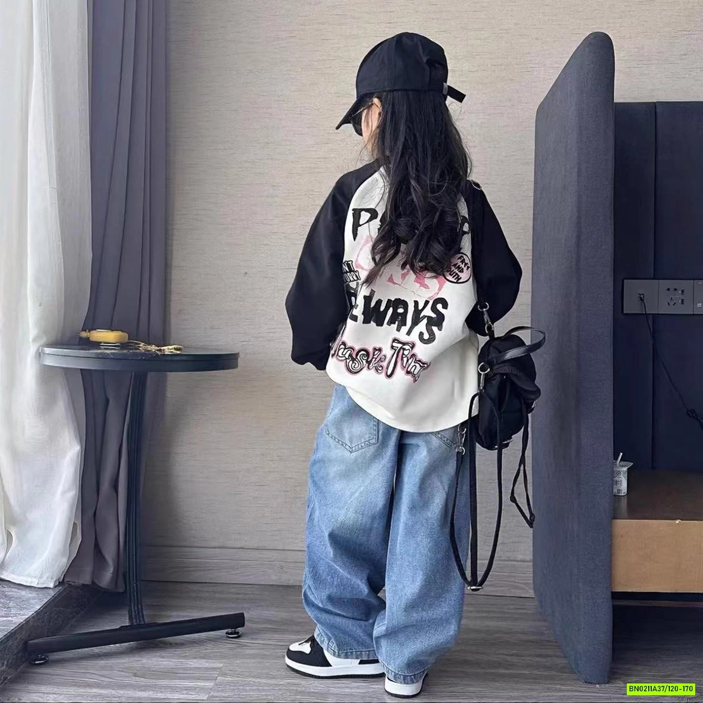 SÉT ÁO NỈ CÔ GÁI MIX JEANS NGÔI SAO