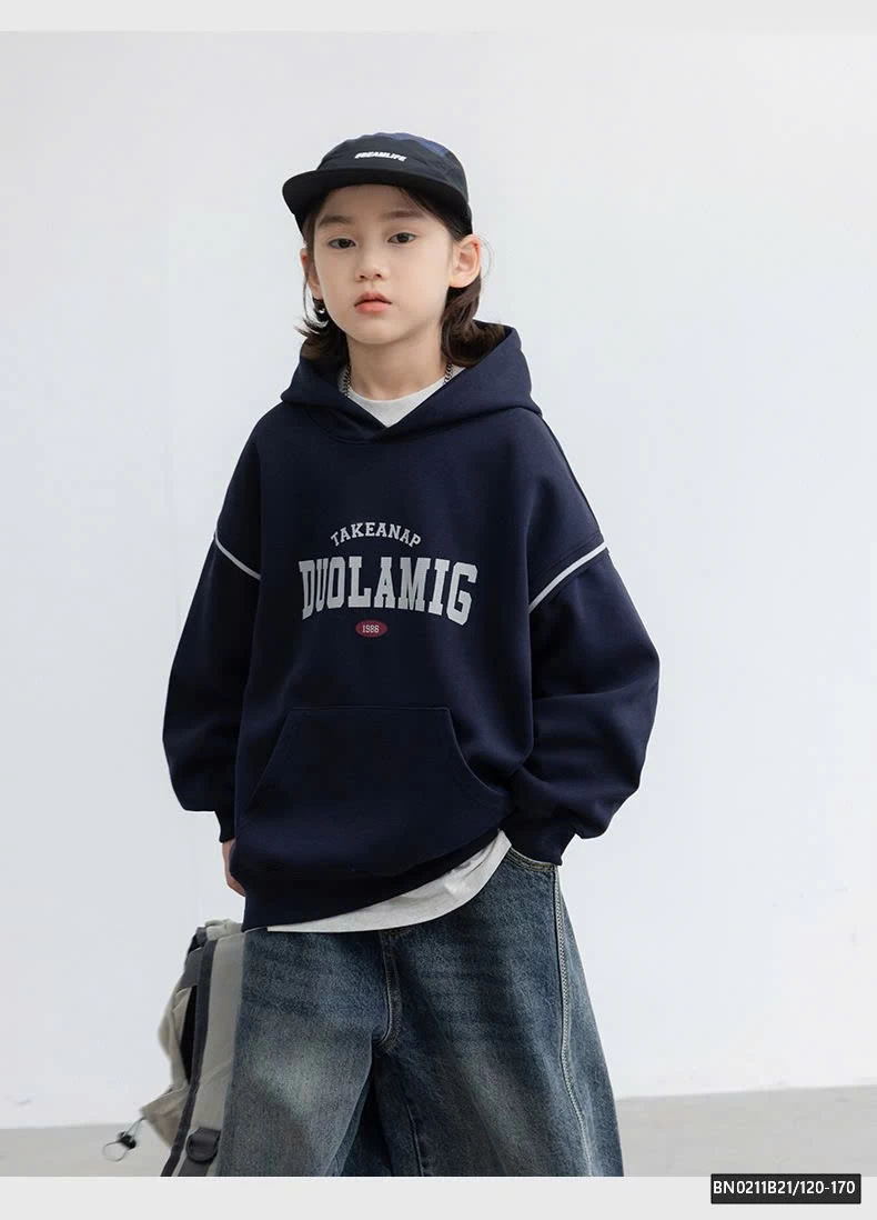 ÁO HOODIE CHỮ XANH THAN